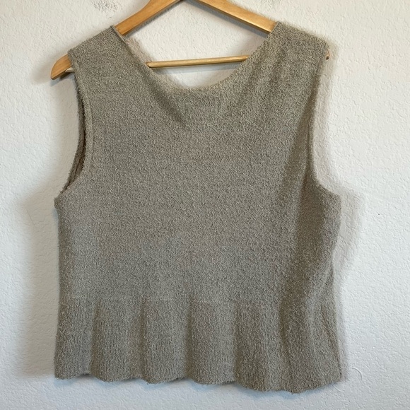 Flax by Angelheart Tan Cotton Blend Sweater Vest Boho Minimalist Size M/L - Picture 4 of 6